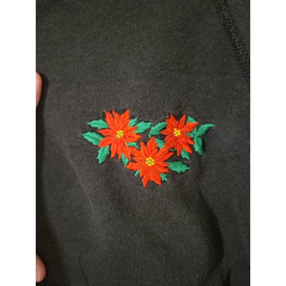 Vintage Hanes Activewear Sweatshirt with Floral Embroidery - Picture 3 of 3